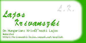 lajos krivanszki business card